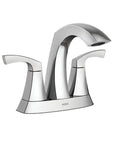 Chrome Finish Hi Arc Two-Handle Kitchen Faucet in Silver Lindor CS Style, Durable Stainless Build, Easy-Turn Knobs, Model 84506 for Kitchen Remodel Today.