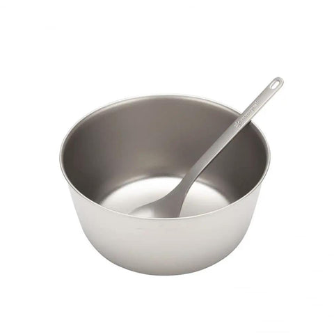 Titanium Trek Camping Bowl Ultralight And Durable For Hiking And Backpacking Stackable Outdoor Kitchen Essential That Fits Your Pack with spoon