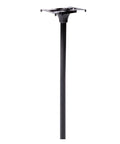 Coolidge Galvanized Steel Mailbox Post in Black for Outdoor Use, showing fluted mounting plate and sturdy design, Heavy-Duty Weatherproof Mailbox Post With ABS Hardware, Compatible With Code F 7511B-10, Built Tough-As-Nails for Year-Round Residential Mailboxes.