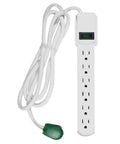 Heavy Duty 6 Outlet Surge Protector With Mountable Design, 6 Ft Cord, 15 Amp Circuit Breaker, 1875W Protection, Safe Power Strip
