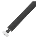 Plastic Bearing Roller Pinch Feed Shaft For Barcode Label Printer Replacement Part showing black roller with white gear end.