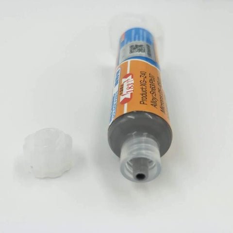 Two 10cc Pro Grade Solder Paste Flux Tin Sn63 Pb37 25-45um Syringe with cap for PCB SMD Repair and Mobile Phone Reballing Kit
