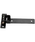 Rock Solid Stainless Steel T Shape Barn Door Hinge With Slick Bearing Heavy Duty Gate Hardware For Commercial And Garage Jobs Built To Last Rust Resistant Finish All Weather, matte black hinge with precision rollers.