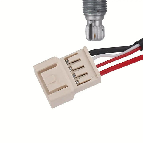 Close-up of connector from Prewired Electric Guitar Wiring Harness Kit With Dual 500K Volume Pots, Dual 500K Tone Pots, Three Way Toggle