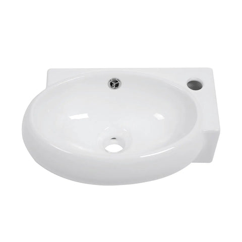 Rectangular Vessel Sink 19x15 White Ceramic Above-Counter Vanity Basin For Modern Bathrooms Slick High-Gloss Finish Super Easy To Clean