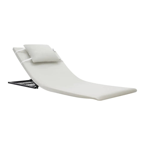 Electric Adjustable Bed Backrest With Remote For Reclining 80 Degrees, Heavy Duty Foldable Support For Seniors And Disabled Up To 330 Lbs, Thick Sponge And Removable Pillow Beige in inclined position with pillow.