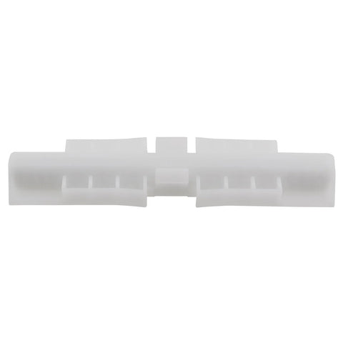 Two Piece White ABS Sliding Guide Rails Kit For Double Folding Doors Top Track Hardware Fastening Fittings Durable ABS Plastic Construction Suitable For One Inch To One And Three Eighths Inch Folding Gate