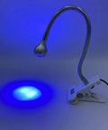 Big Chip 395 Nanometer UV Nail Light With Gooseneck Clamp On The Go Portable Resin Curing Lamp 5V USB Input 2W on blue background