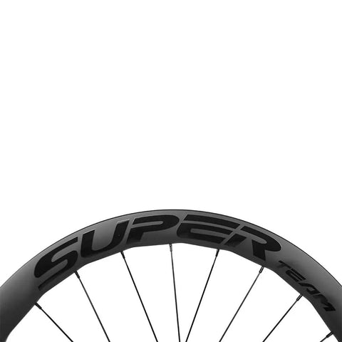 Carbon Road Disc Brake Wheelset 700c Tubeless Ready 50C 25mm U Shape Center Lock rim close-up with spokes