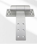 Rock Solid Heavy Duty Aluminum Hinge For Precision Cabinets And Electrical Boxes Featuring Thickened Anodized Finish And High Load Capacity That Handles Every Job Without Sweat, top view, showing holes for installation.