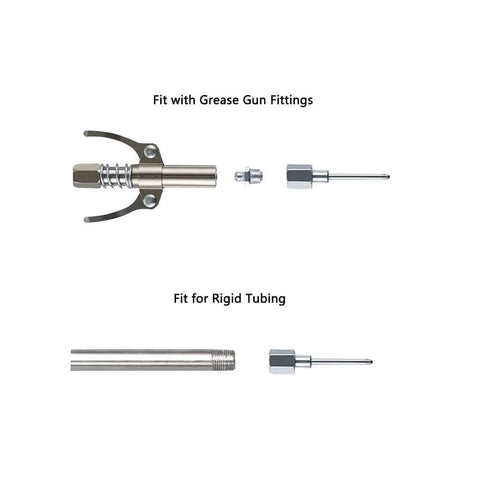 Grease Gun Needle Tip Kit Six Piece Set With Five Needle Nozzles And One Grease Needle Dispenser for Tight Spaces