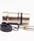Heavy Duty Straight Shot 2 Pin 35A High Voltage Male Plug For Electric Vehicles Featuring Badass IP67 Sealing and parts layout.