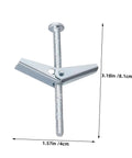 Heavy Duty Wall Anchoring Kit With Toggle Bolts And Wing Nuts For Secure Drywall Mounts And Screws For Heavy Items In Home Renovation Projects For Diy Enthusiasts And Pros, 3.18in toggle bolt