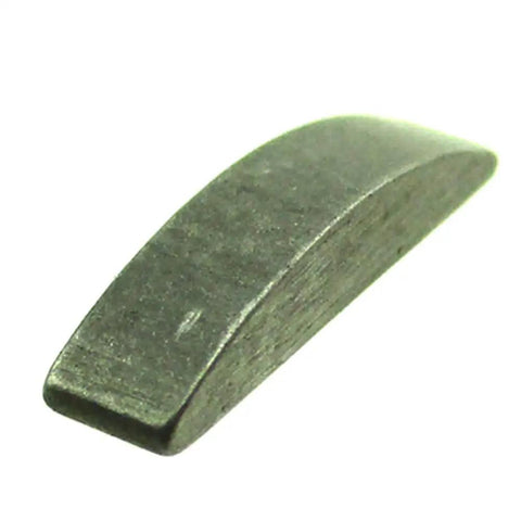Close-up of a 13mm metal Woodruff key from the Twenty Pack 13mm Woodruff Keys For GY6 50cc 80cc 139QMB Scooters Taotao Roketa Sunl Jonway Replacement Parts Kit