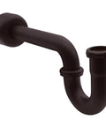 Pedestal Sink Lavatory Supply Line Kit With P Trap And Round Handle Angle Stops In Oil Rubbed Bronze, shown with P-trap detail.