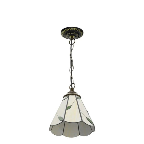 Six Inch Tiffany Style Pendant Ceiling Light With Pastoral Stained Glass For Restaurant Hallways Kitchens And Bars Hanging Fixture 110 240V E27 Base 40W Lamp