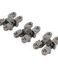 Invisible 180 Degree Zinc Alloy Cross Hinges For Cabinets And Wooden Doors Dope Hidden Hardware 43mm Mini Door Hinges