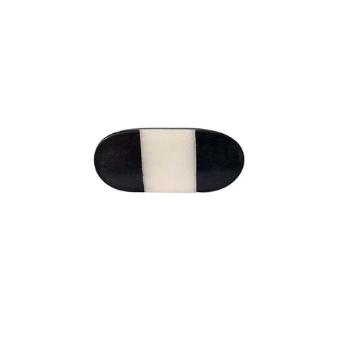 Set Of Six Oval Marble Cabinet Knobs Black And White Pattern For Kitchen Dresser Upgrade Zero Fuss Install Solid Build Quick Swap Hardware For A Top Notch Home Glow Up - Close-up view of a single oval marble knob.