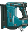 Built Different Heavy Duty 18 Volt Cordless Brad Nailer Holding 110 Nails With No Sweat Depth Adjustment And Sequential Trigger For Fast Finish Carpentry Jobs Renewed Tool Only side view showing nail holder and handle.