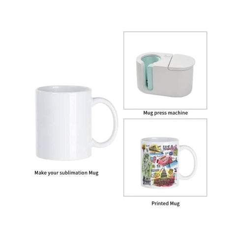 11 Oz White Sublimation Mugs Blank Bulk Pack 36 White Ceramic Coffee Cups With Quality Sublimation Coating For Cricut Mug Press Heat Press