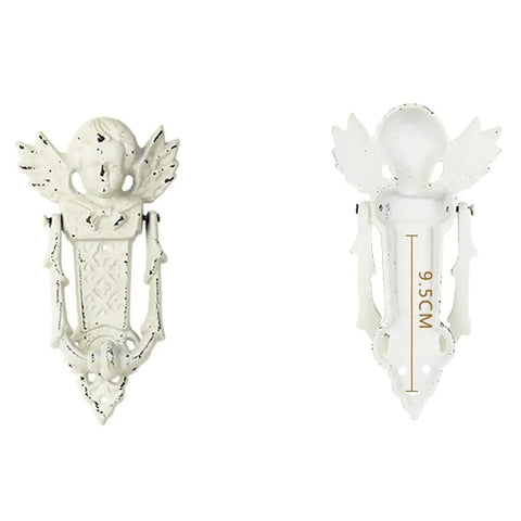 Retro Cast Iron Door Pull Handle In White, Vintage Cabinet Pull With Elegant Ring, Rustic Wall Decor For Home Patio Garden Doors