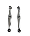 Front view of Ten Piece Rear Axle Suspension Control Arm Bushing Kit For Lexus LS460 LS460L LS600 LS600h LS600HL USF40 USF41 USF45 USF46 UVF45 UVF46 Beefed Up Durable Direct Fit Replacement With Stable Handling And Quiet Ride, showing two metal control arms with bushings