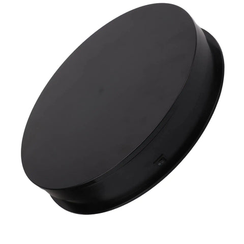 Premium 360 Degree Rotating Turntable Display Stand For Jewelry, Watches, And Digital Products Featuring Smooth Quiet Spin And Energy Saving LED, black finish.