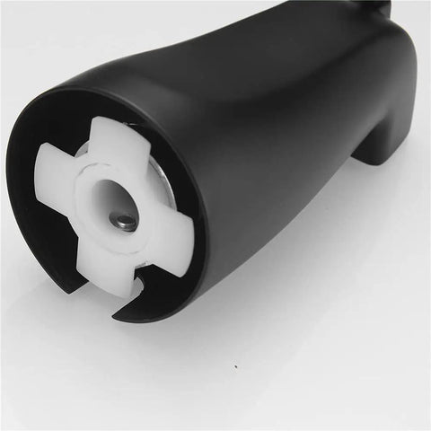 Bottom view of Matte Black Tub Spout With Diverter For One Half Inch Copper Pipe showing slip-fit connection.