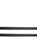Pair Of Heavy Duty Steel Ball Bearing Drawer Slides With Knockout Soft Close Design, black steel, for smooth cabinetry jobs.