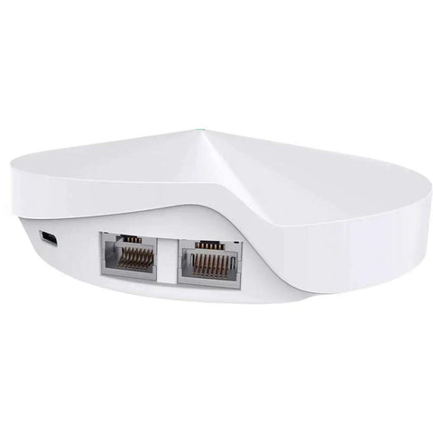 Back view of Deco M5 WiFi System Single Pack showing ethernet ports for secure whole home coverage renewed easy setup expandable mesh network.