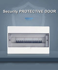 Front view of security door panel for 1A Miniature Circuit Breaker For Low Voltage Systems, 230 to 400V, 1 Pole Din Rail Mount DZ47-63 C1, 4000A Breaking Capacity, Protects Electrical Circuits From Overload And Short Circuit, Compact Clip On Din Rail Model