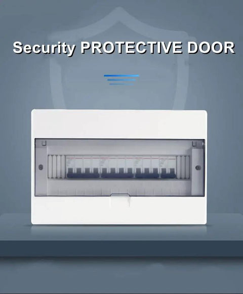 Front view of security door panel for 1A Miniature Circuit Breaker For Low Voltage Systems, 230 to 400V, 1 Pole Din Rail Mount DZ47-63 C1, 4000A Breaking Capacity, Protects Electrical Circuits From Overload And Short Circuit, Compact Clip On Din Rail Model