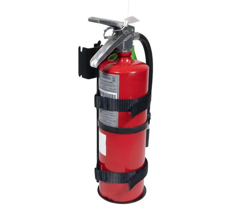 Fire Extinguisher Mounting Bracket For E Track And X Track Systems, 22 Lbs WLL, Heavy Duty Steel With Black Powder Coat