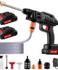 Kick Grime With This Grab And Go Cordless Handheld Washer Featuring Foam Pot Jet Spray And Water Sprayer For Cars Bikes Home Walls Patio And Tight Corners with accessories and hose.