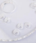 Premium Acrylic Router Base Plate 6.5 Inch Built Tough For Bosch And DeWalt Routers showing clear mounting holes and smooth surface.