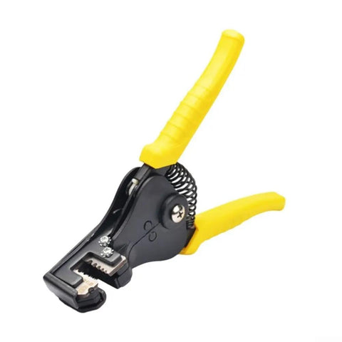 Heavy Duty Automatic Wire Stripper Pliers With Integrated Adjustable Ruler For 0.5 To 4.0mm Cables, black with yellow grips.