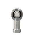 High Octane Male Rod End Heim Joint M24x2 Slot Injection Left Hand Thread for Car Suspension linkage, metal design, front view.