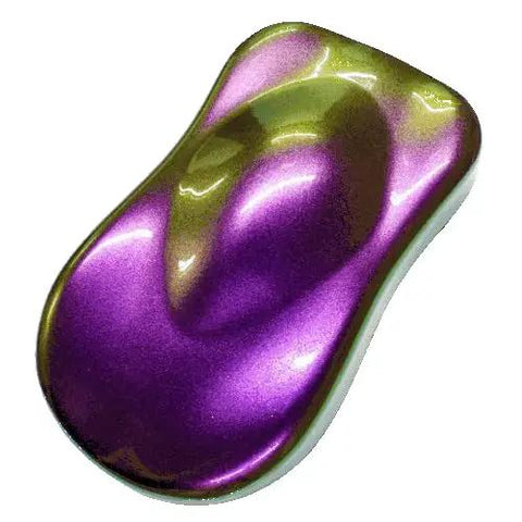 Product image of Top Shelf Colorshift Auto Paint Basecoat Midcoat One Gallon Kit in purple and green color shift finish.