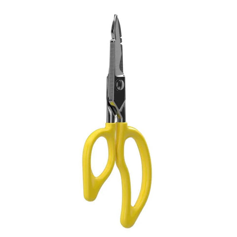 Electrician Scissors For Pros 6.75 Inch Heavy Duty Snips With Serrated Blades Non Slip Teeth Cable Cutting Notch Deburr Notch