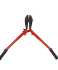Front view of 18 Inch Bolt Cutter With Steel Handle And Heavy Duty Vinyl Grips, Center-Cut Jaws For Soft To Hard Metals.
