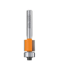 Flush Trim Router Bit Carbide Tipped One Quarter Inch Shank One Half Inch Cutting Length Bearing Included For Hardwood And Softwood Laminates Use On Router Tables Only, front view