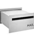 Franklin Wall Mounted Locking Mailbox in Stainless Steel, sleek modern design, front view, weather resistant and secure for home or office