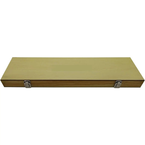 Dead On Precision Gauge Block Set storage box, wooden case for 8 piece height gauge kit, sturdy and practical woodworking aid.