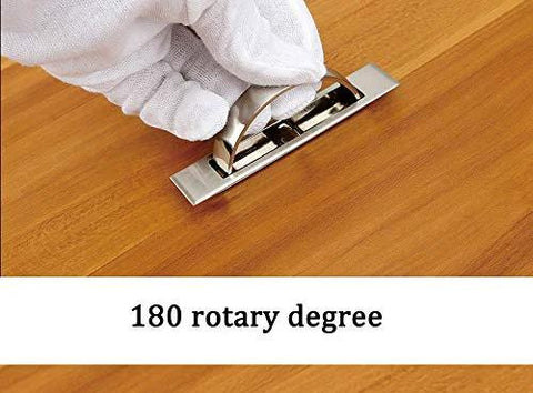Invisible Cabinet Handles Pack Of 2 Hidden Concealed Tatami Handles Zinc Alloy With 180 Degree Rotation being installed on wood surface