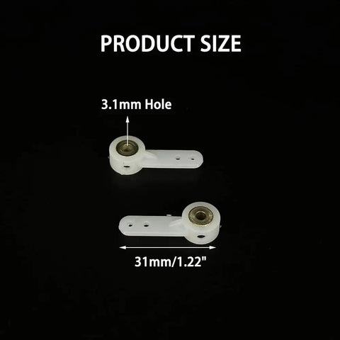 4 Pack Nylon RC Airplane Landing Gear Front Wheel Steering Arms With 3.1mm Hole And 31mm Length Includes Hex Wrench
