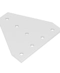Seven Hole Aluminum Joining Plate Connector For Frames Tables Beds Shelves 5 Pack Heavy Duty Aluminum Alloy With Silver White Oxidation Finish Flat Surface Mounting Ready
