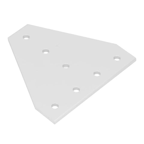 Seven Hole Aluminum Joining Plate Connector For Frames Tables Beds Shelves 5 Pack Heavy Duty Aluminum Alloy With Silver White Oxidation Finish Flat Surface Mounting Ready