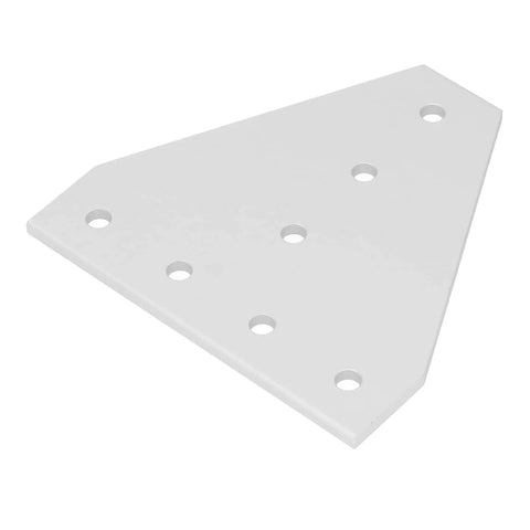 Seven Hole Aluminum Joining Plate Connector For Frames Tables Beds Shelves 5 Pack Heavy Duty Aluminum Alloy With Silver White Oxidation Finish Flat Surface Mounting Ready