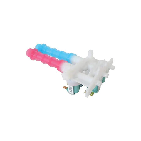 Water Inlet Valve For Electrolux Frigidaire Washers Replacement 134637810 134637800 7134637800 7134637810 PS2349248 shown with blue and red connectors