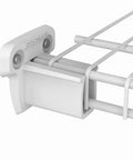 Low-Profile Wire Shelf Brackets With Anchors, 2.75-Inch side wall supports in use, securing wire shelf to closet wall.